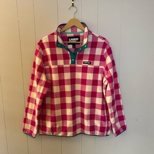 NWT Lands End Girls L (14-16) Half Zip Fleece